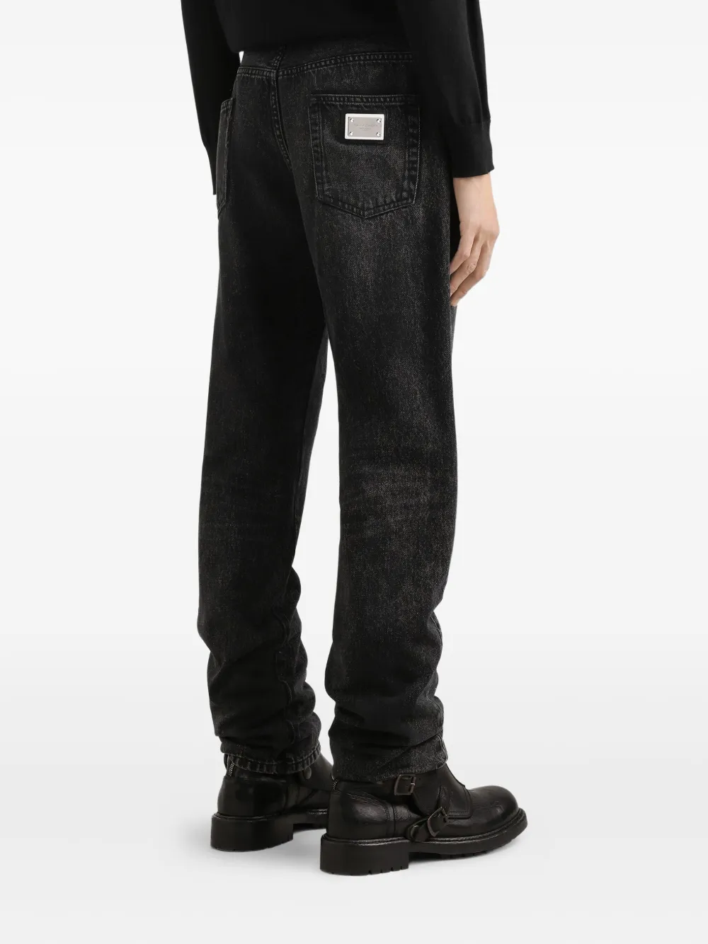 Dolce & Gabbana Jeans met logoplakkaat Zwart