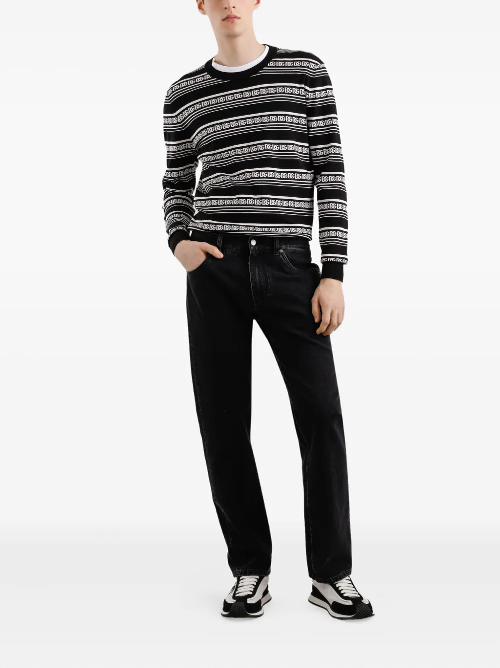 Dolce & Gabbana Jeans met logoplakkaat - Zwart
