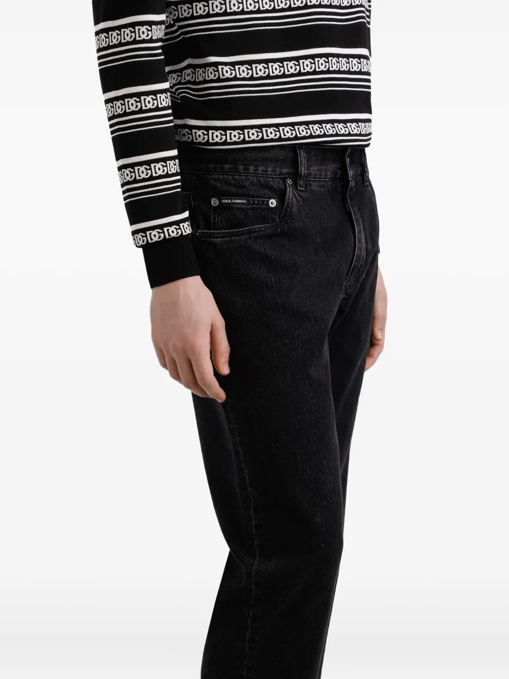 Dolce & Gabbana Jeans met logoplakkaat Zwart