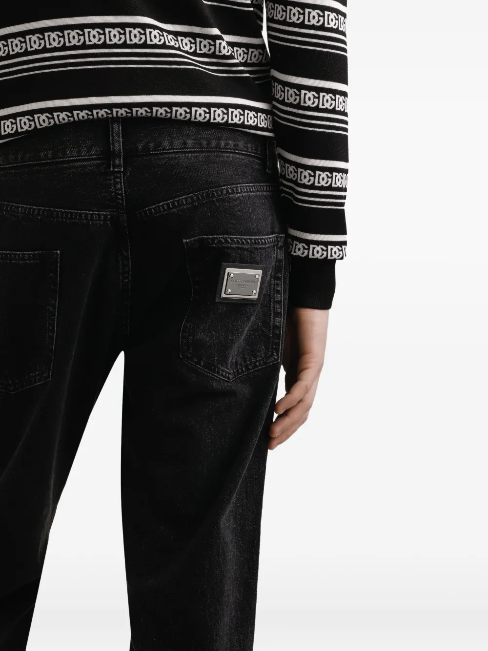 Dolce & Gabbana Jeans met logoplakkaat Zwart