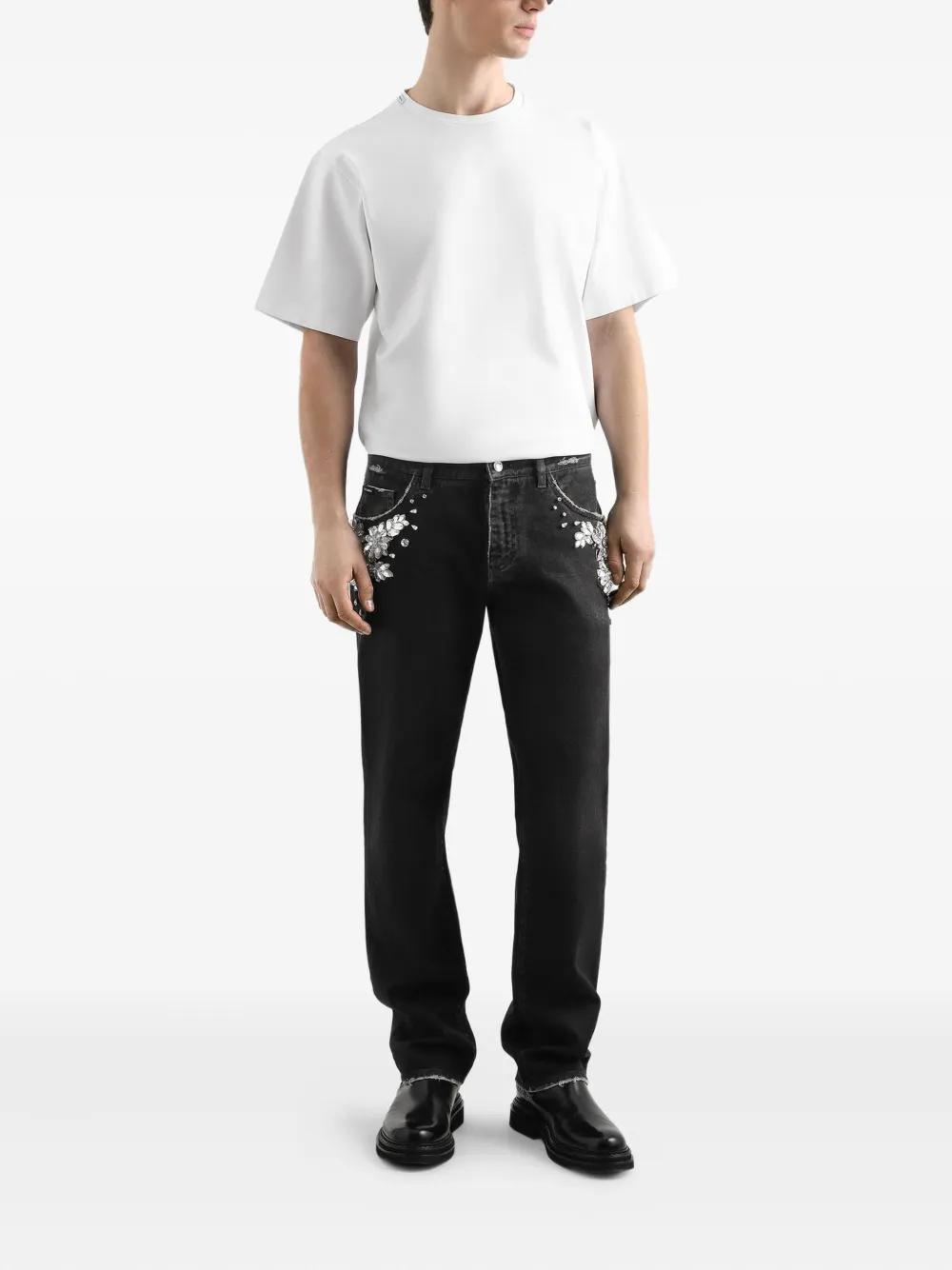 Dolce & Gabbana embroidered crystal-embellished jeans | Regular & Straight-Leg Jeans | Image 2