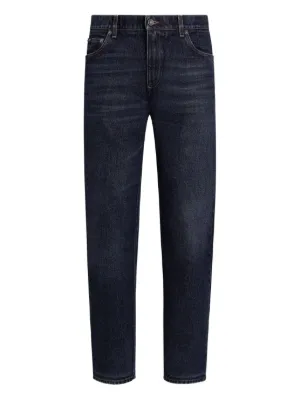 Dolce & Gabbana slim-fit Stretch Cotton Jeans With Patch | Blue
