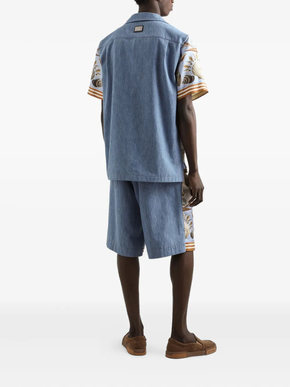 Dolce & Gabbana Bermuda shorts van katoen-zijdeblend Blauw
