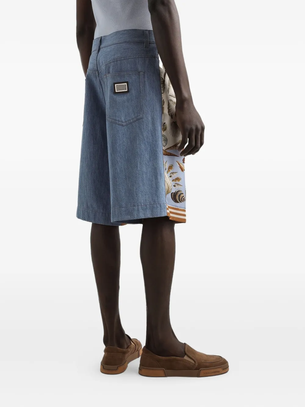 Dolce & Gabbana Bermuda shorts van katoen-zijdeblend Blauw