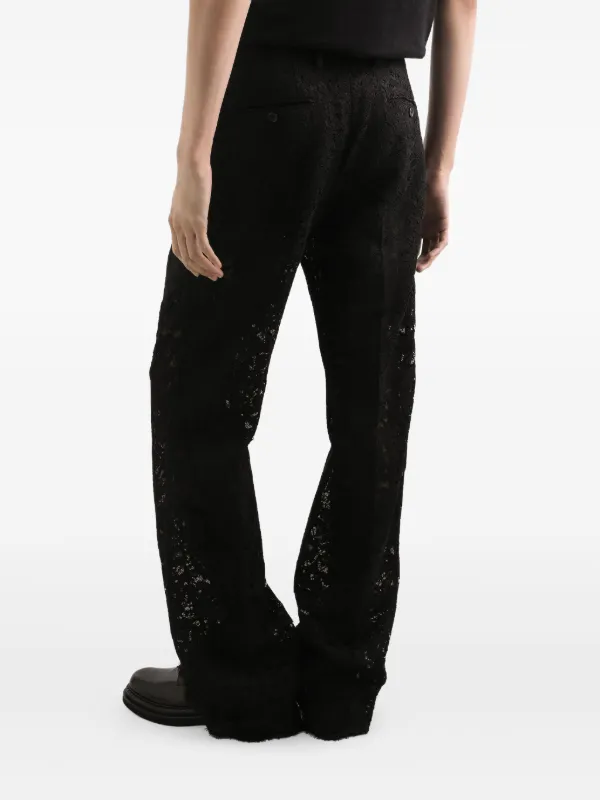 【送料&関税込】Dolce & Gabbana Lace Trousers Branded stretch lace pants in White for Women