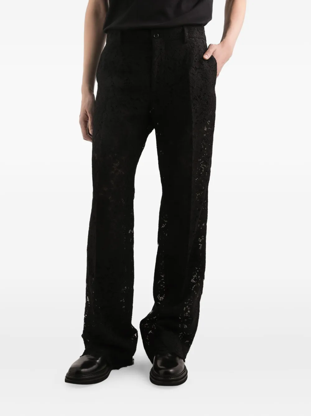 Dolce & Gabbana Broek met kant Zwart