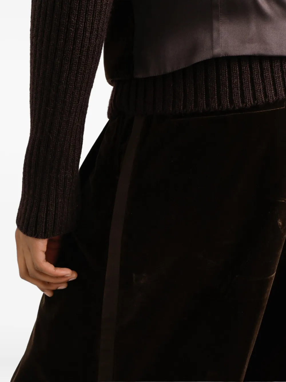 Dolce & Gabbana Fluwelen plooibroek Bruin