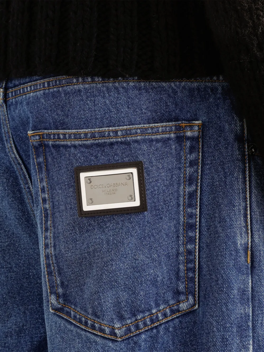 Dolce & Gabbana Jeans With Logo Patch In Blue