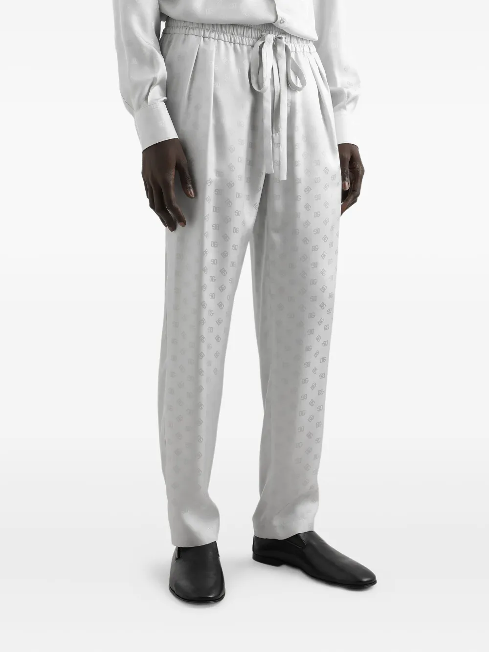 Dolce & Gabbana Broek met trekkoordtaille Grijs