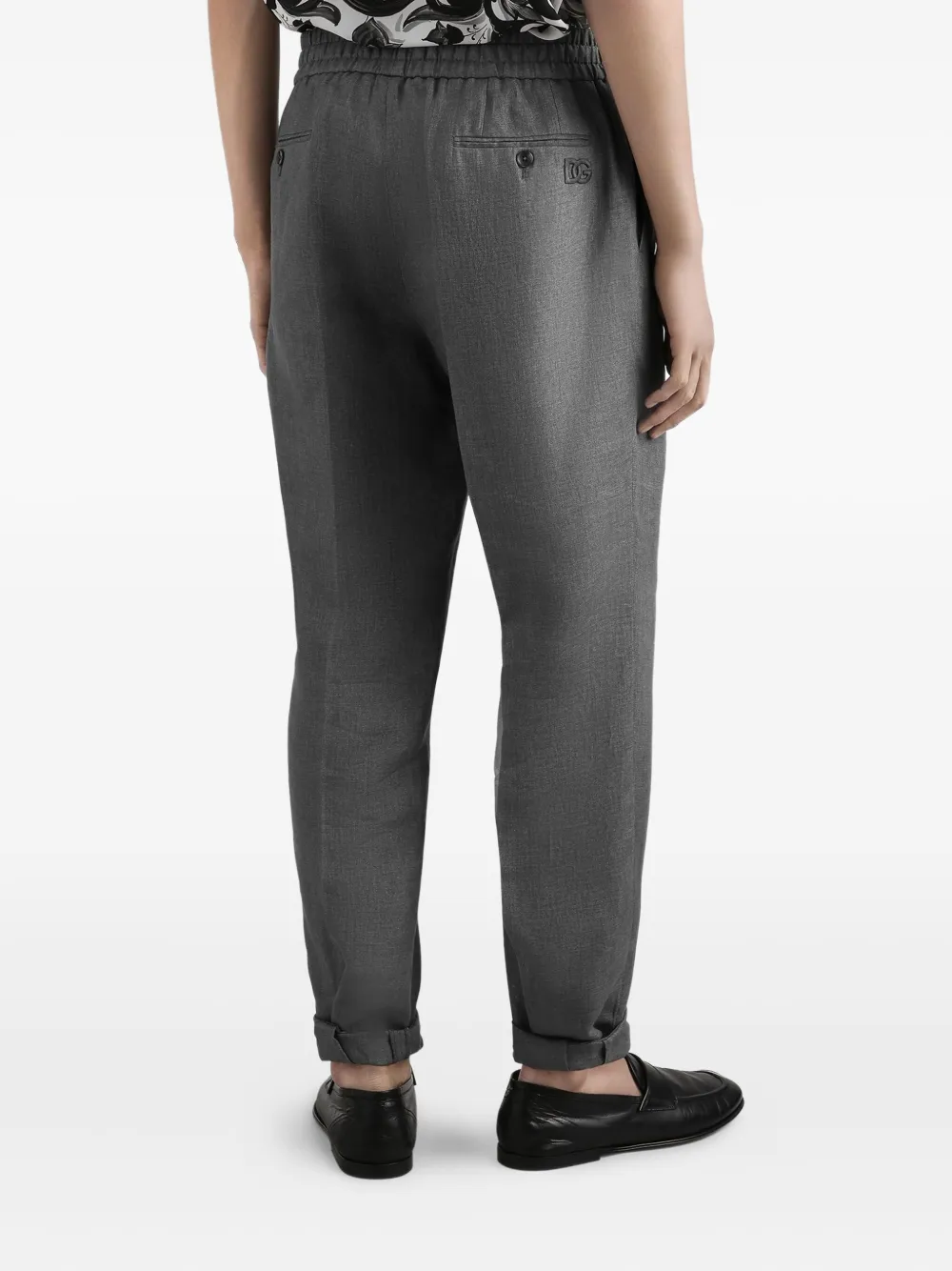 Dolce & Gabbana Washed Linen Canvas Jogging Trousers