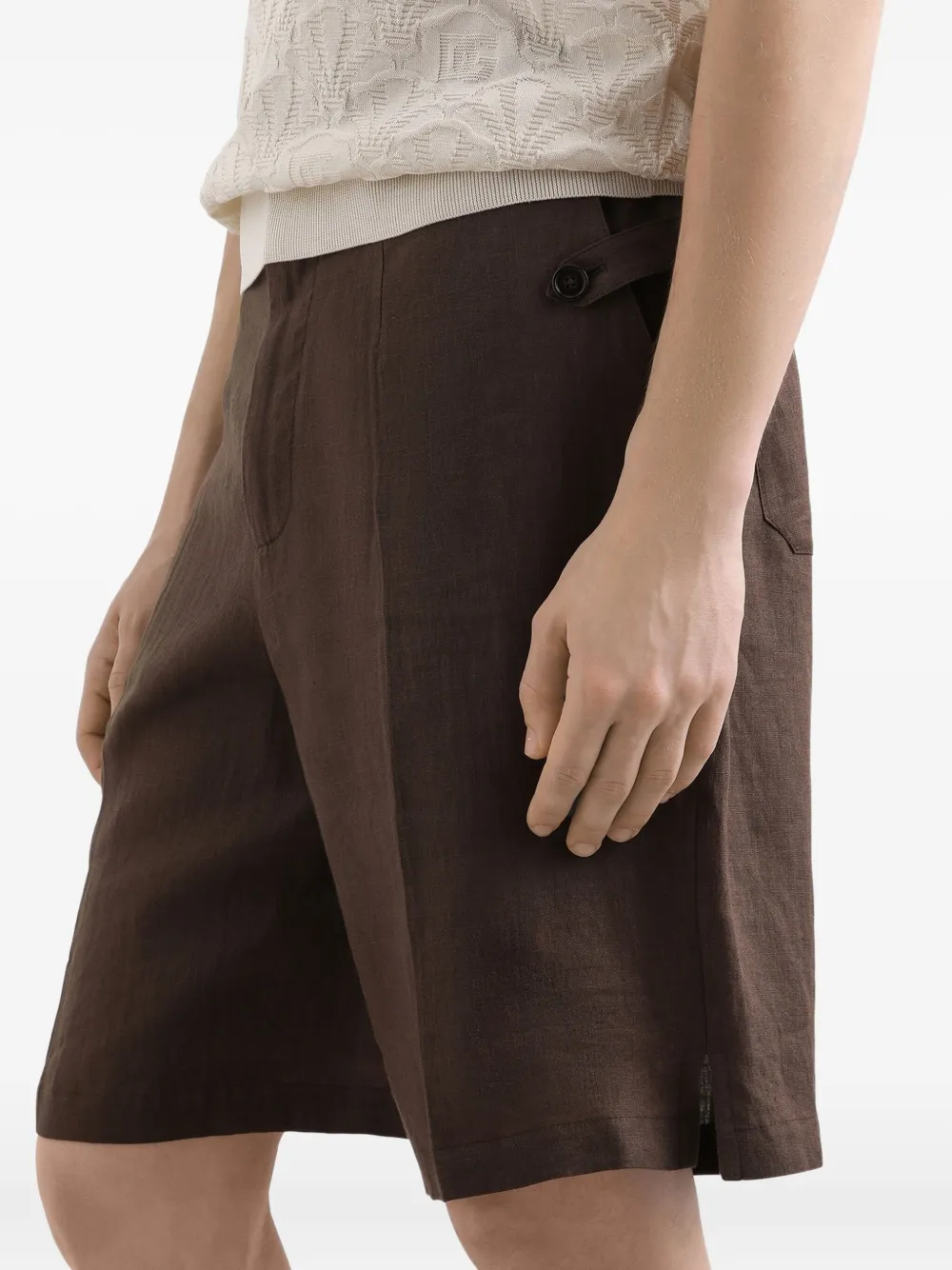 Dolce & Gabbana Bermuda shorts van linnenblend Bruin