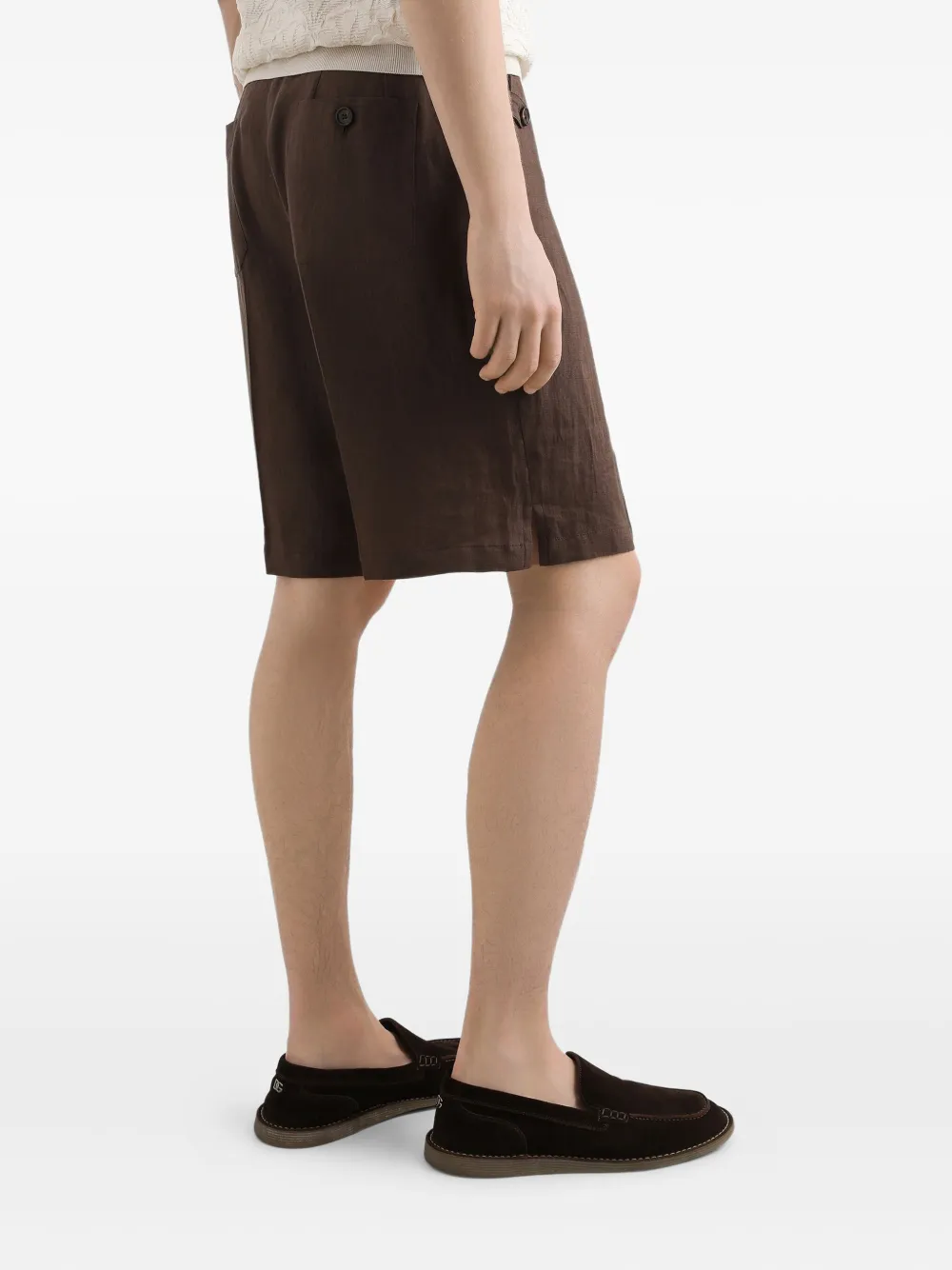 Dolce & Gabbana Bermuda shorts van linnenblend Bruin