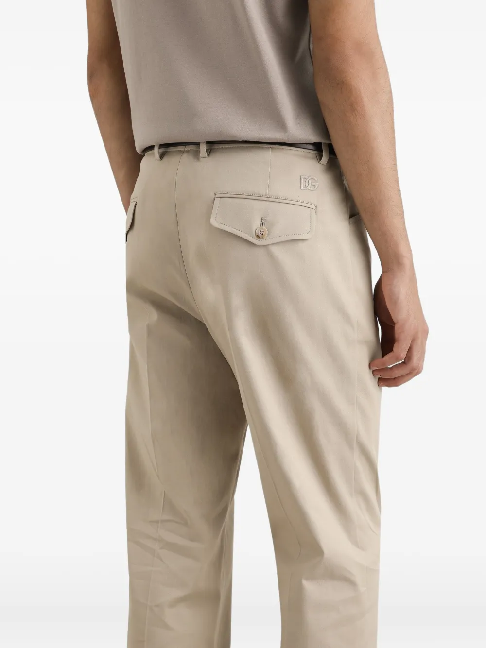 Dolce & Gabbana button-fastening pocket trousers Beige