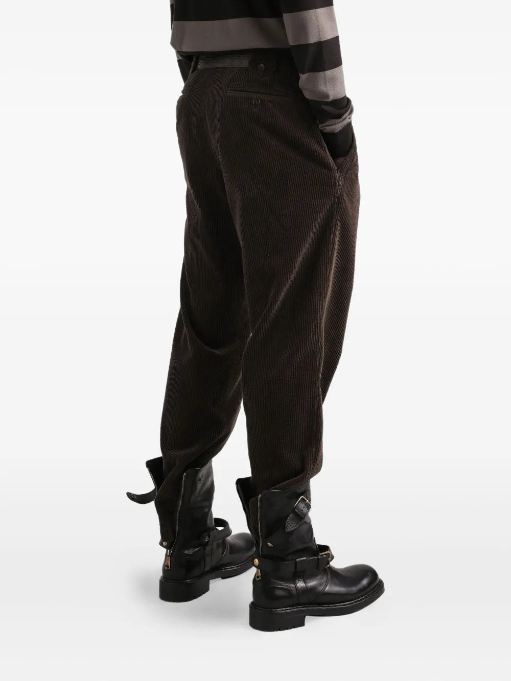 Dolce & Gabbana Ribfluwelen plooibroek Bruin