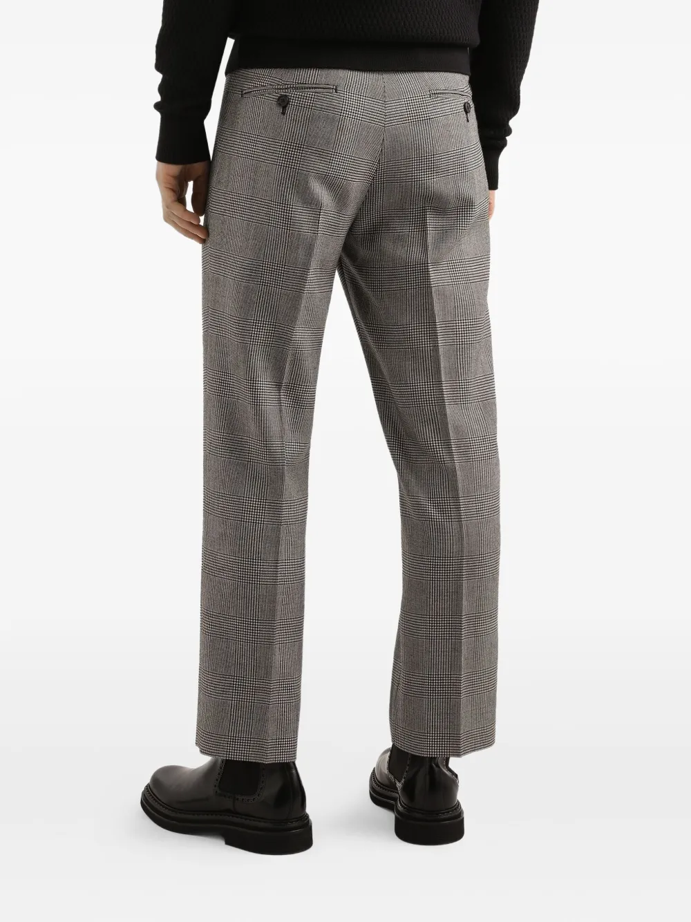 Dolce & Gabbana Geruite broek met geplooid detail Grijs