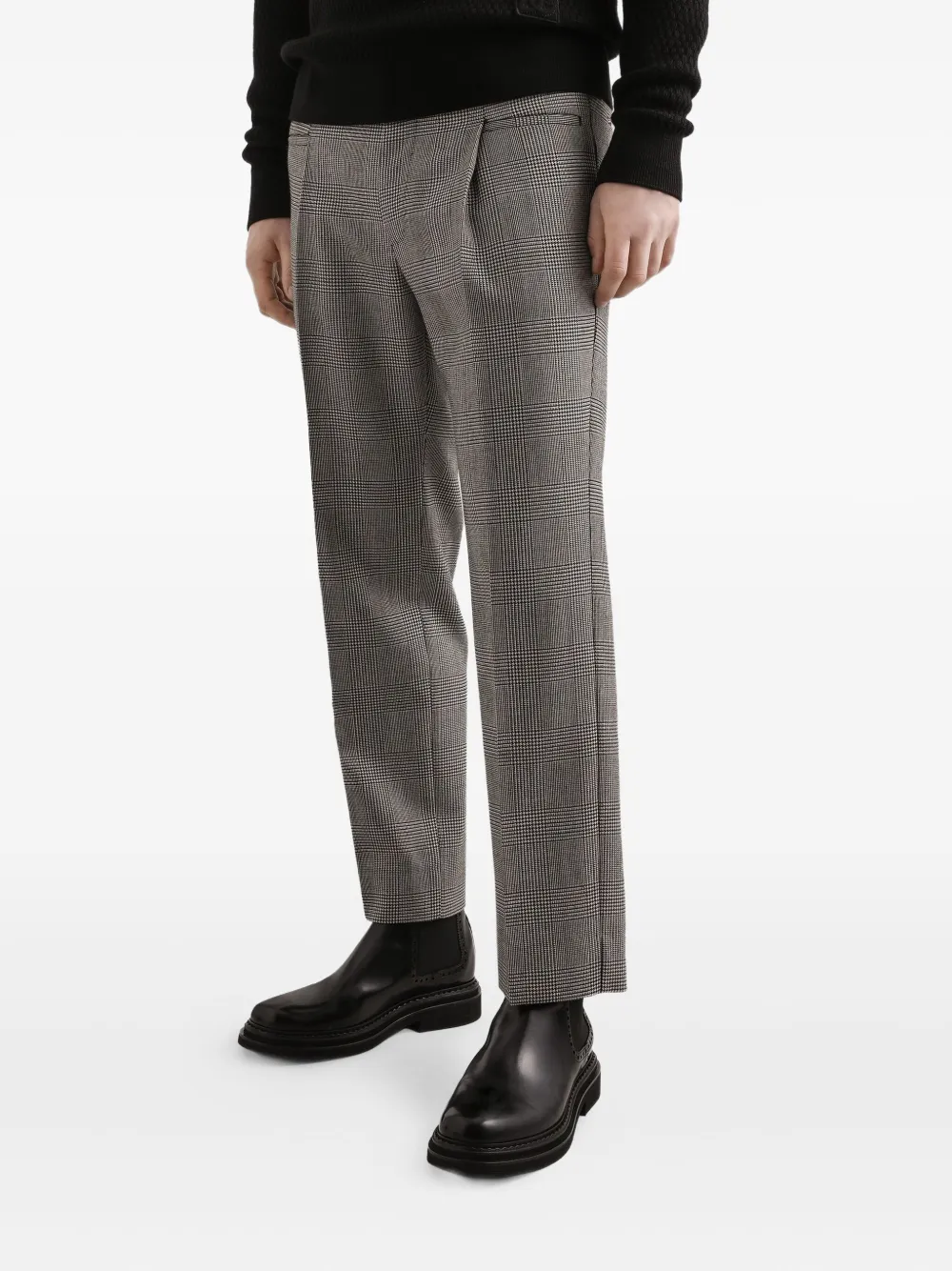 Dolce & Gabbana Geruite broek met geplooid detail Grijs
