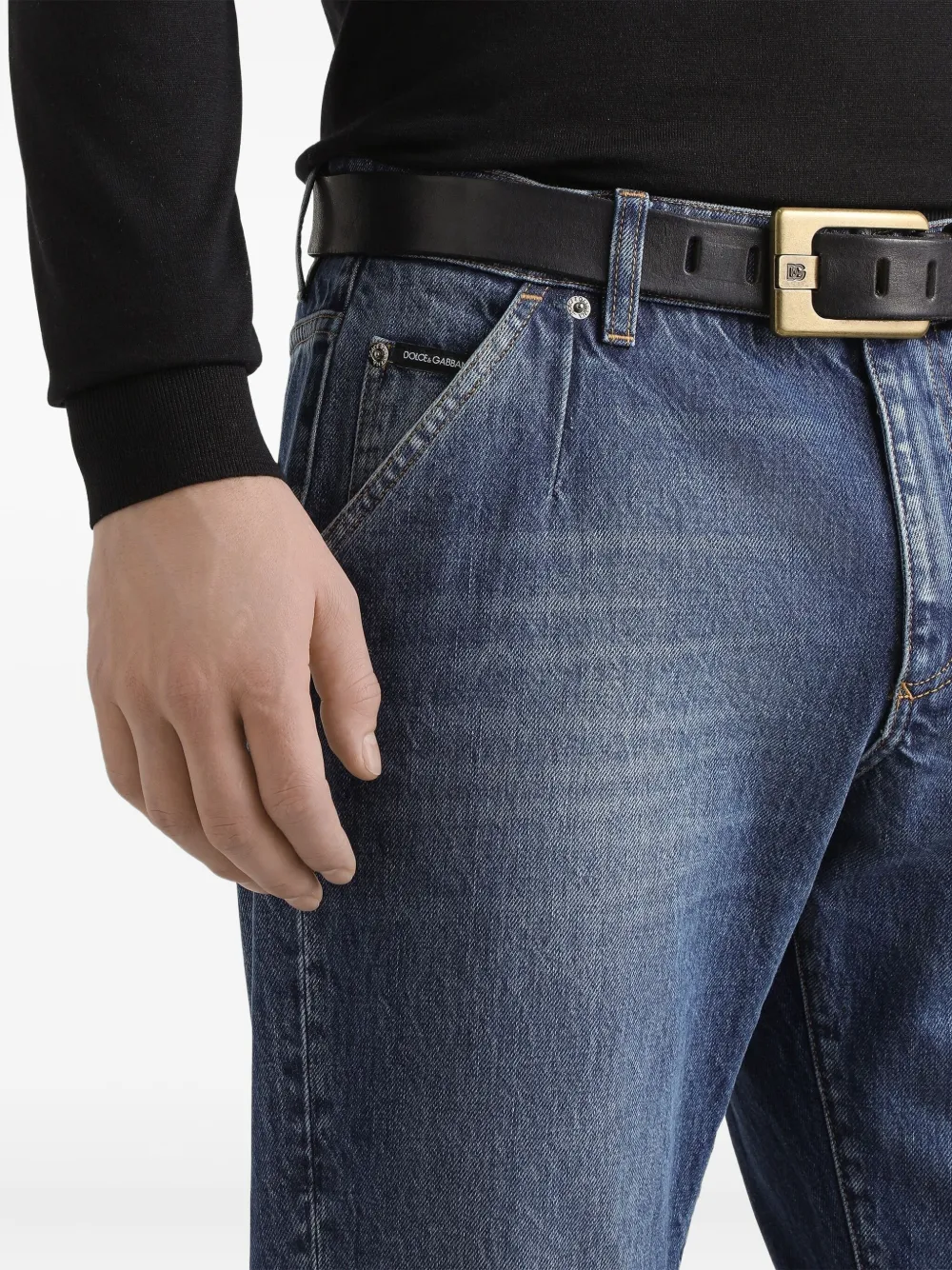 Dolce & Gabbana Jeans met logoplakkaat Blauw