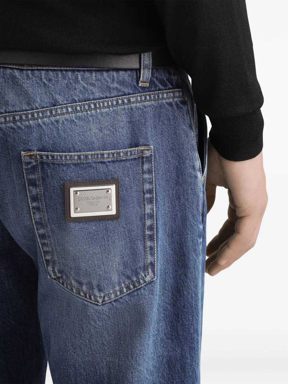Dolce & Gabbana Jeans met logoplakkaat Blauw