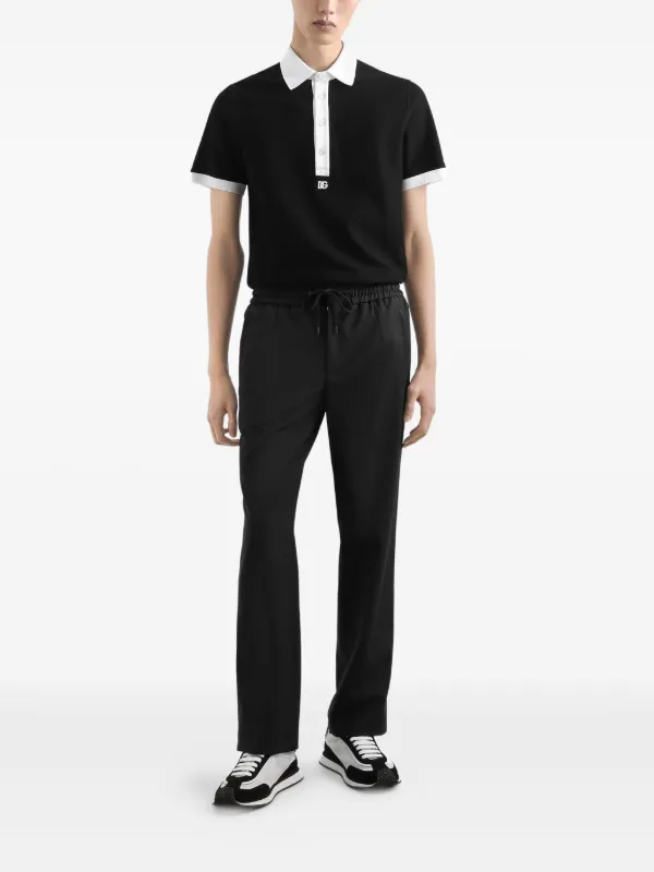 Dolce & Gabbana Drawstring straight-leg Trousers | Black | FARFETCH JO