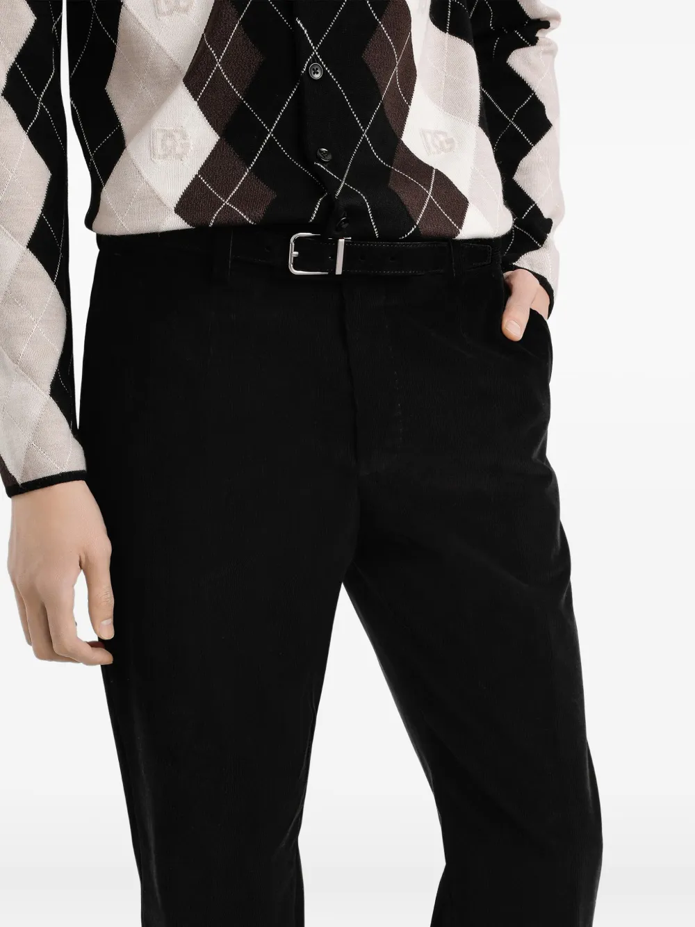 Dolce & Gabbana Ribfluwelen broek Zwart
