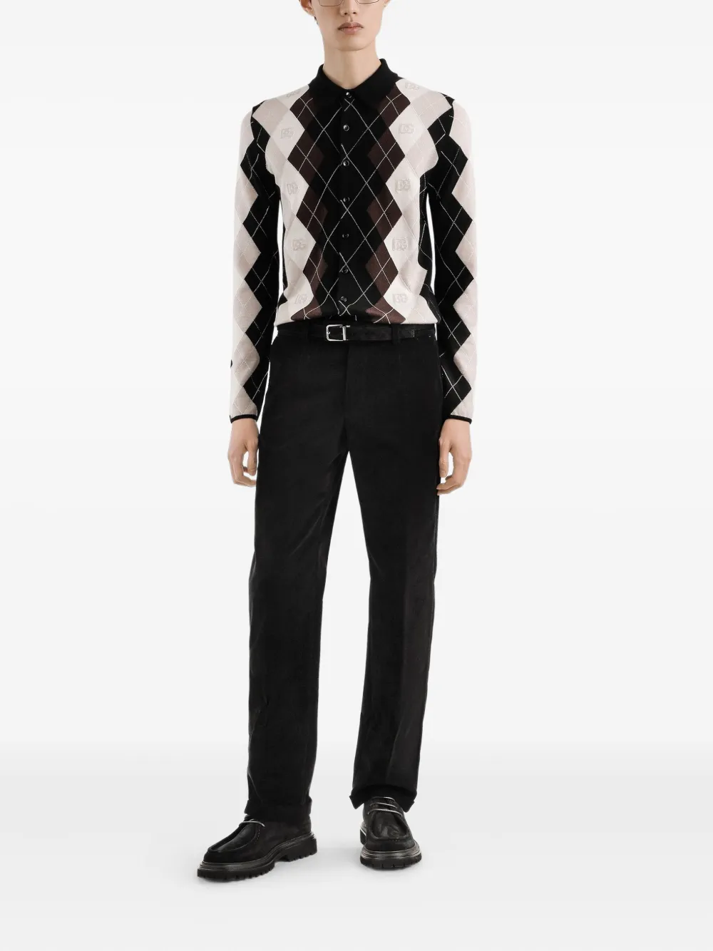 Dolce & Gabbana Ribfluwelen broek Zwart