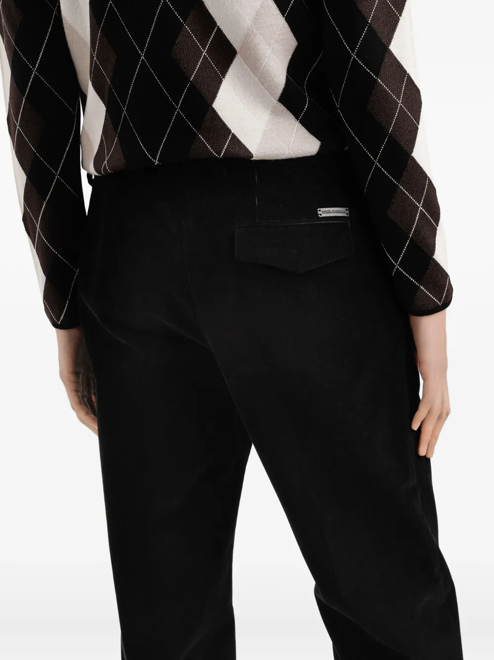Dolce & Gabbana Ribfluwelen broek Zwart