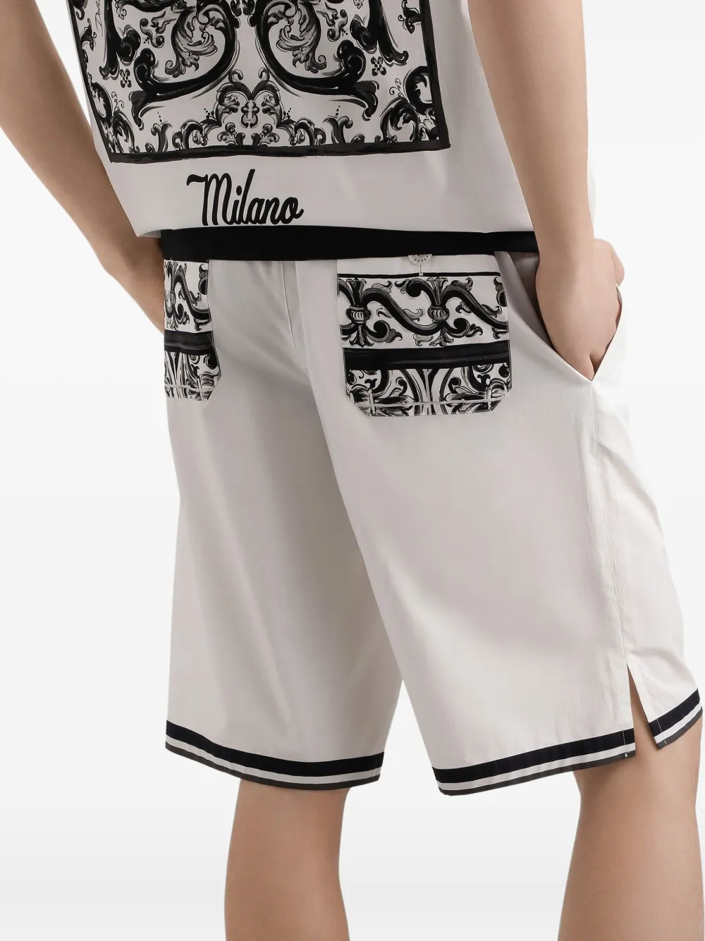 Dolce & Gabbana Shorts met Majolica-print Wit