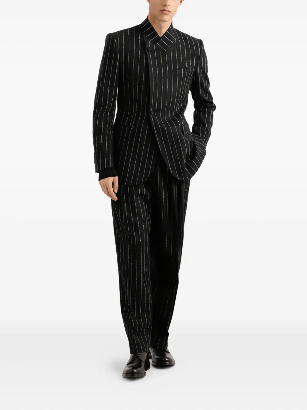 Dolce & Gabbana pinstripe pleated trousers - Zwart