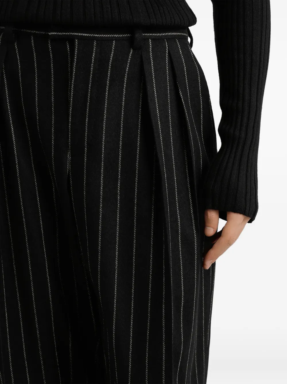 Dolce & Gabbana pinstripe pleated trousers Zwart