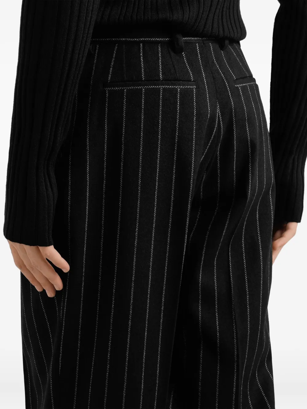 Dolce & Gabbana pinstripe pleated trousers Zwart