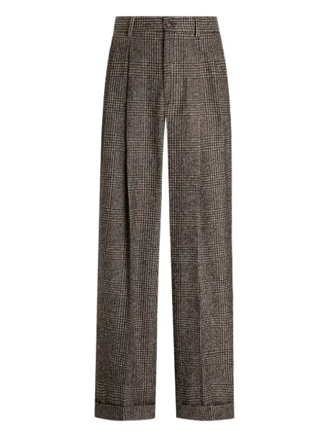 Dolce & Gabbana pleated check wide-leg trousers