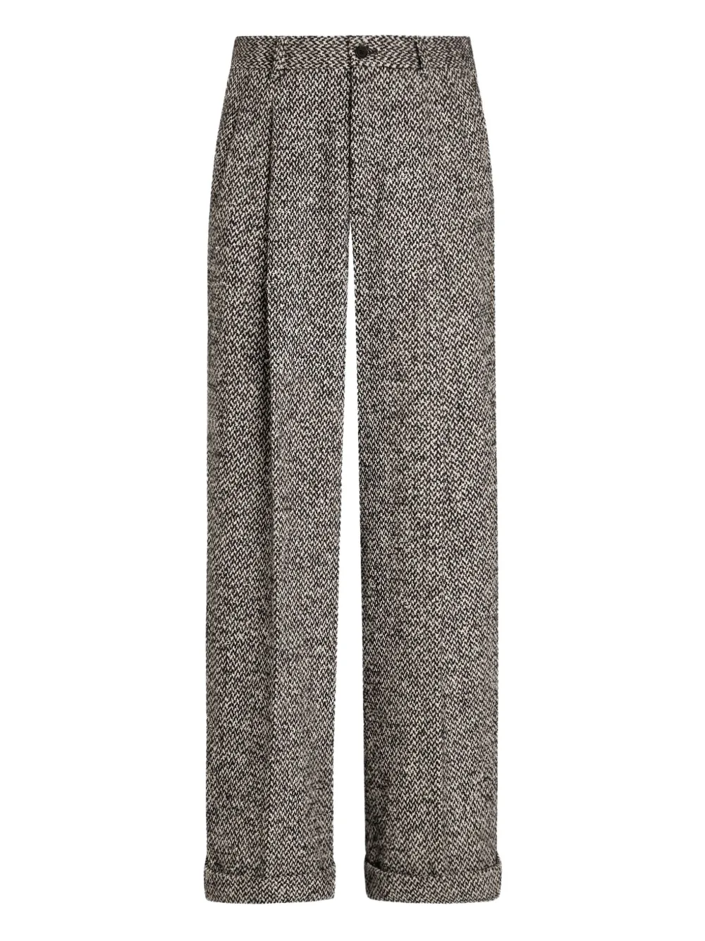 Dolce & Gabbana pleated-front herringbone trousers | Grey | Image 1