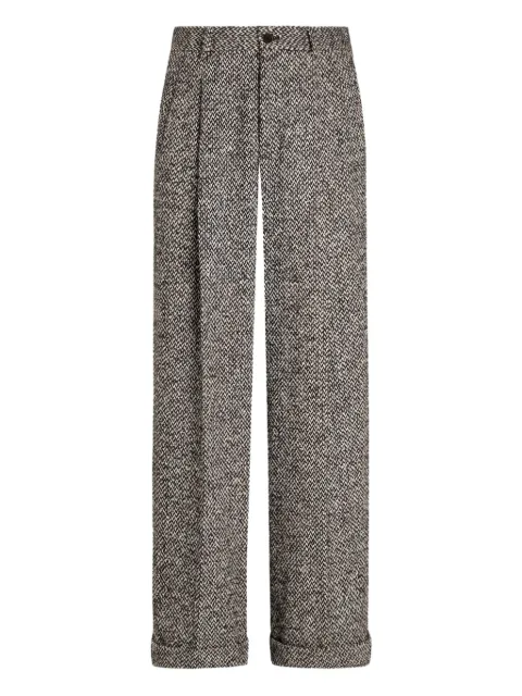 Dolce & Gabbana pleated-front herringbone trousers
