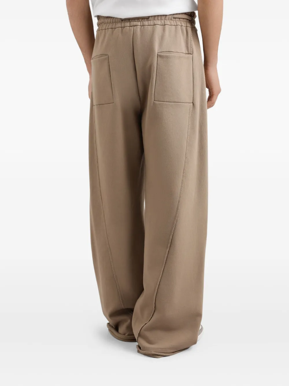 Dolce & Gabbana Drawstring Frayed-edge Track Pants In Brown