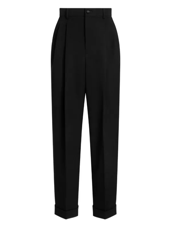Dolce & Gabbana Pleated Cuffed Trousers in Black