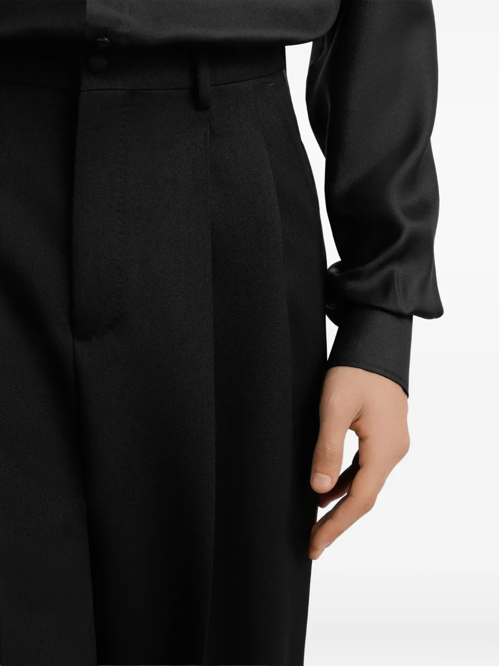 Dolce & Gabbana Geplooide broek met cuffs Zwart