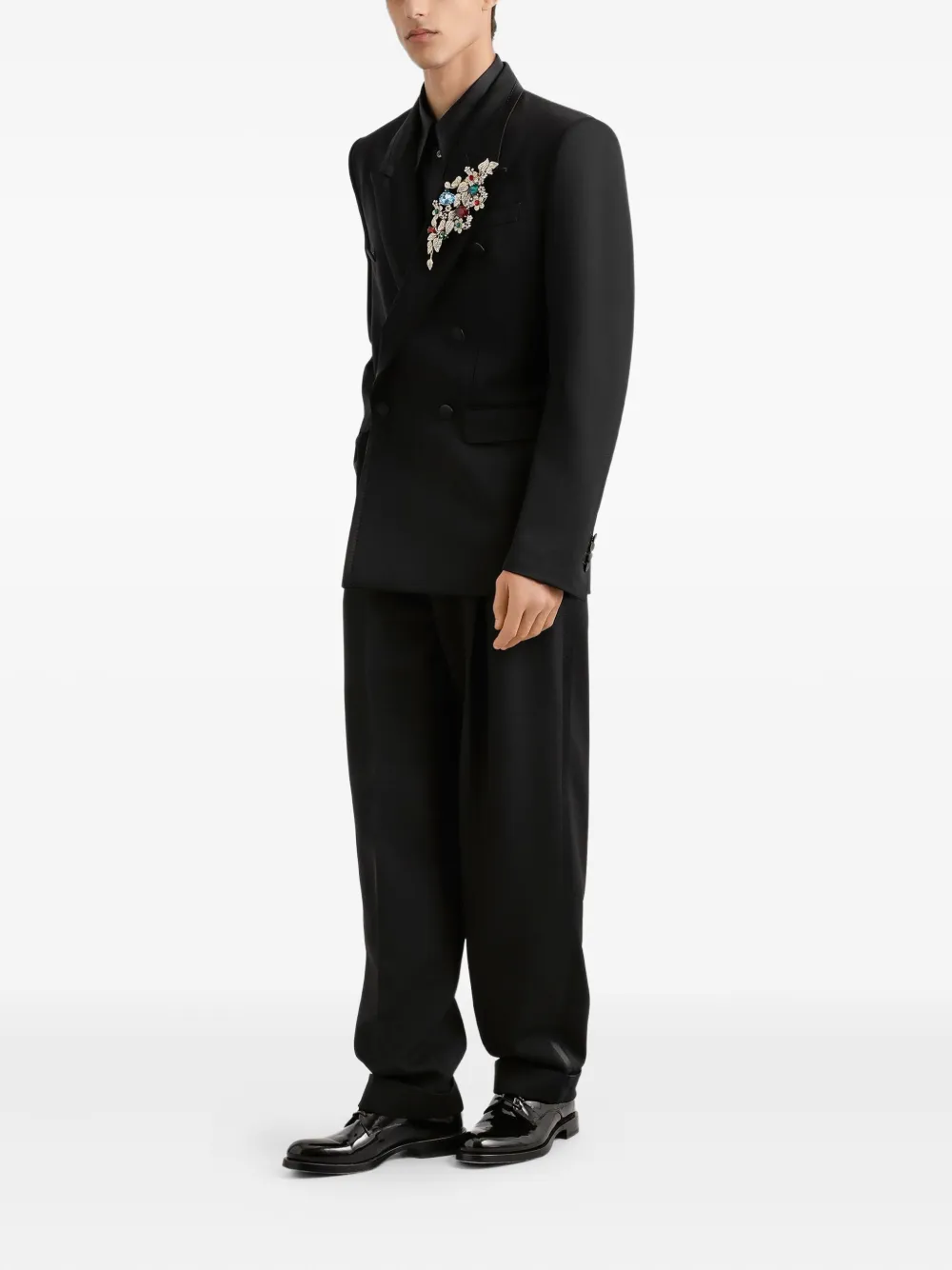 Dolce & Gabbana Geplooide broek met cuffs - Zwart