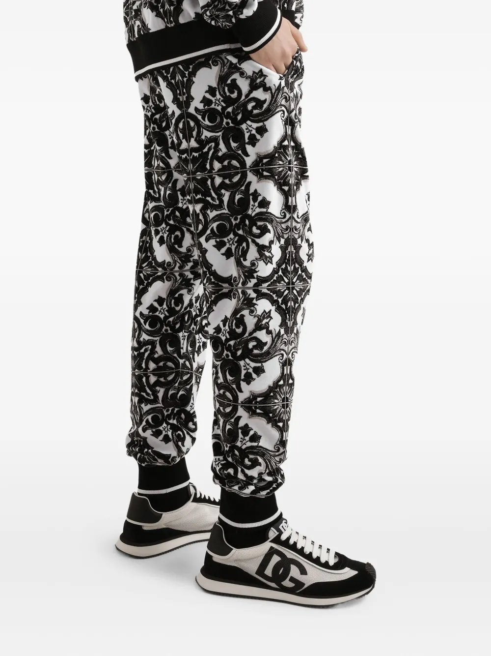 Dolce & Gabbana Trainingsbroek met Majolica-print Wit