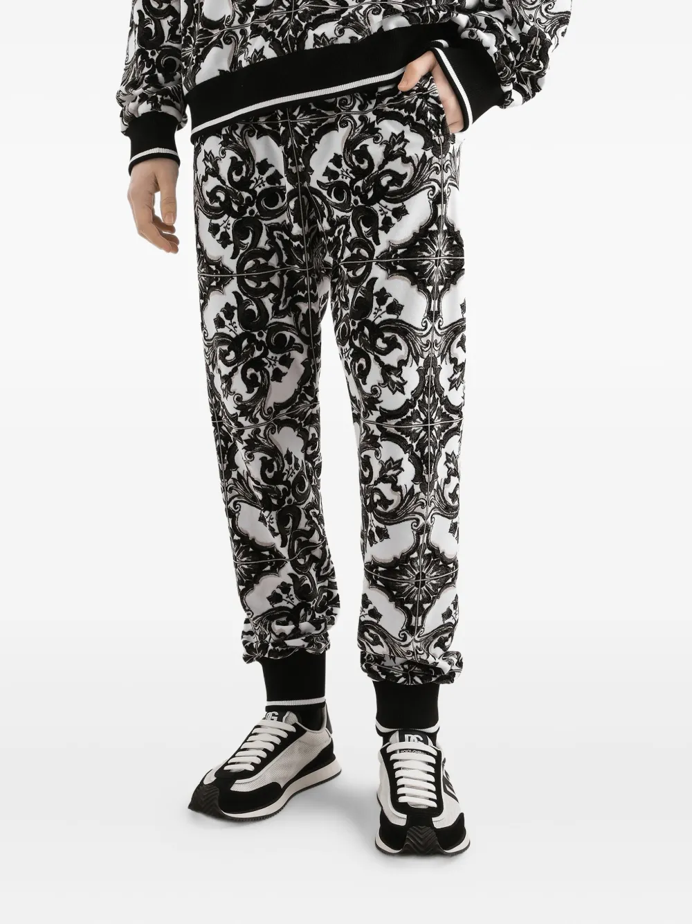 Dolce & Gabbana Trainingsbroek met Majolica-print Wit