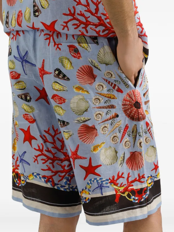 Short Homme Dolce & Gabbana En Lin Bleu – Taille IT 36, Neuf Avec étiquettes