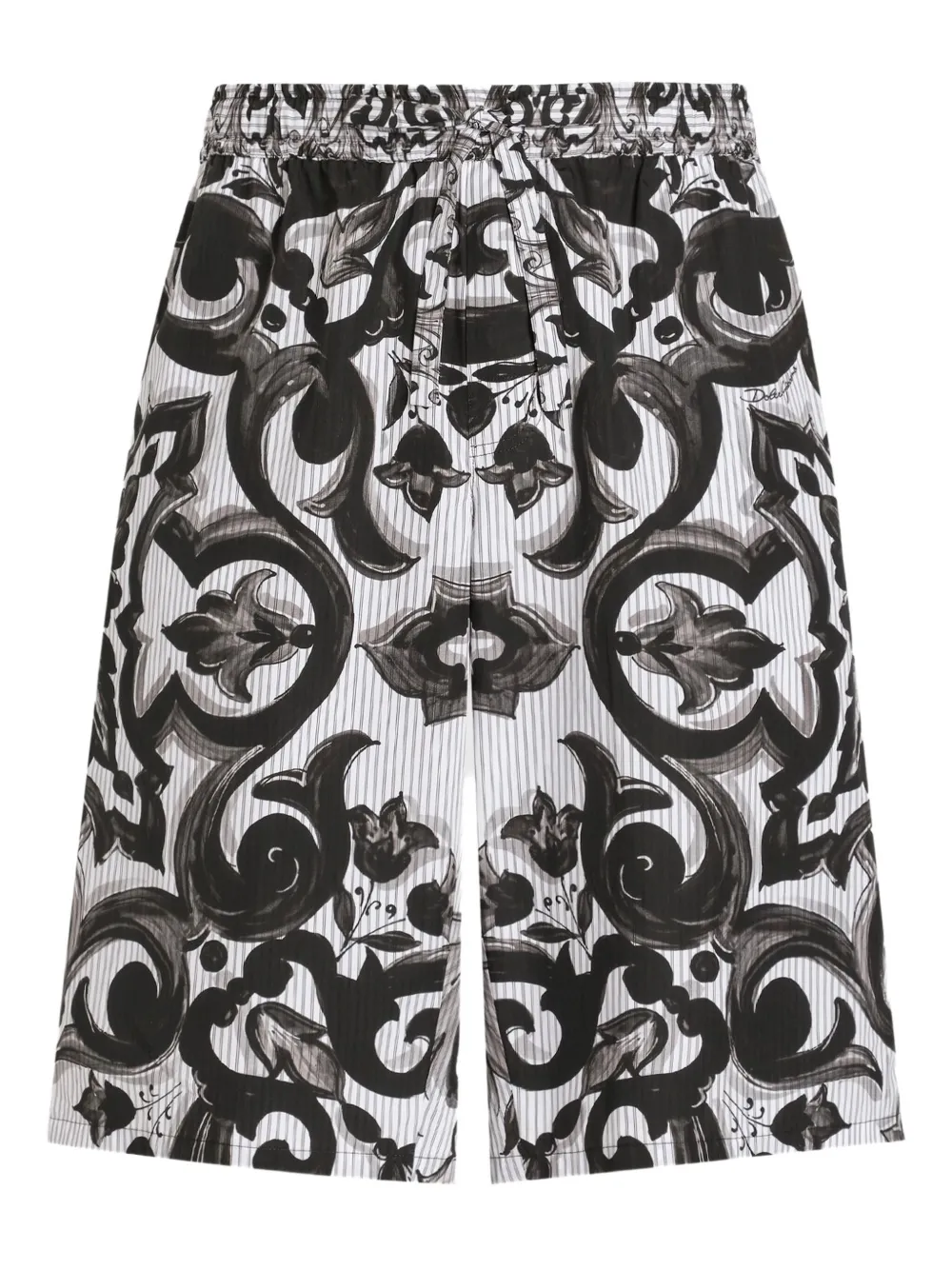 Dolce & Gabbana Shorts met Maiolica-print Zwart
