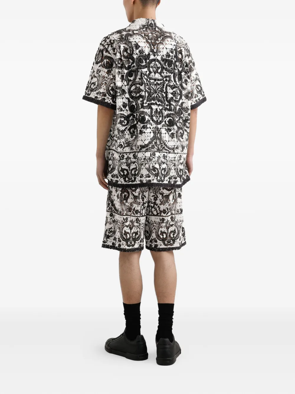 Dolce & Gabbana Shorts met Majolica-print Zwart