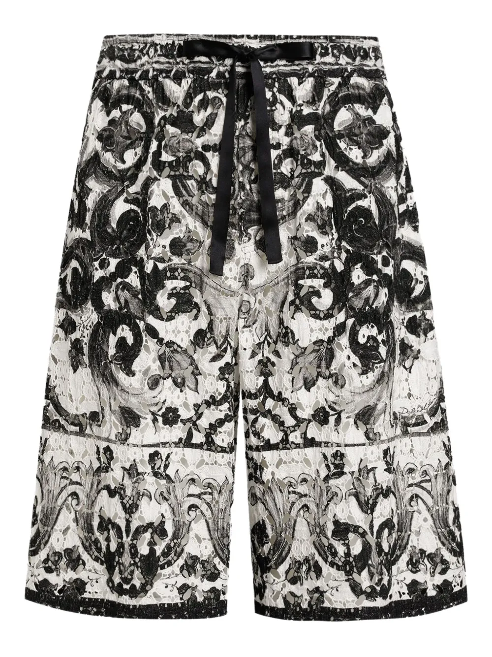 Dolce & Gabbana Shorts met Majolica-print Zwart
