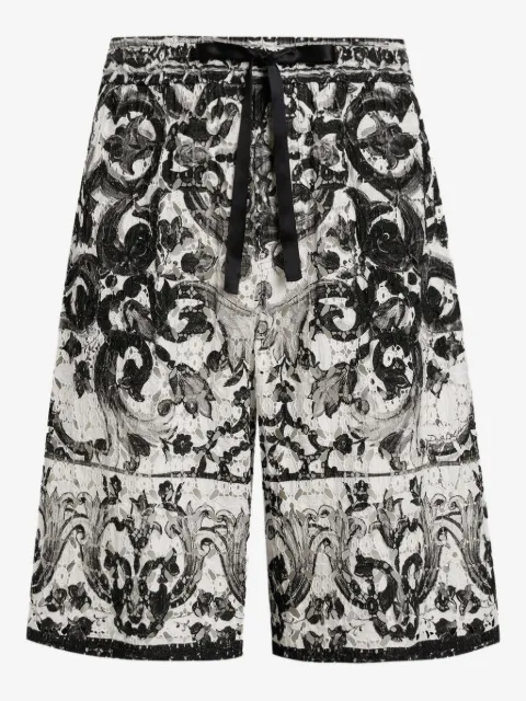 Dolce & Gabbana short en coton à imprimé Majolica