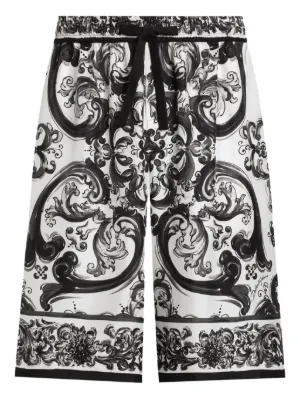 Dolce & Gabbana マヨリカプリント ショートパンツ | グリーン