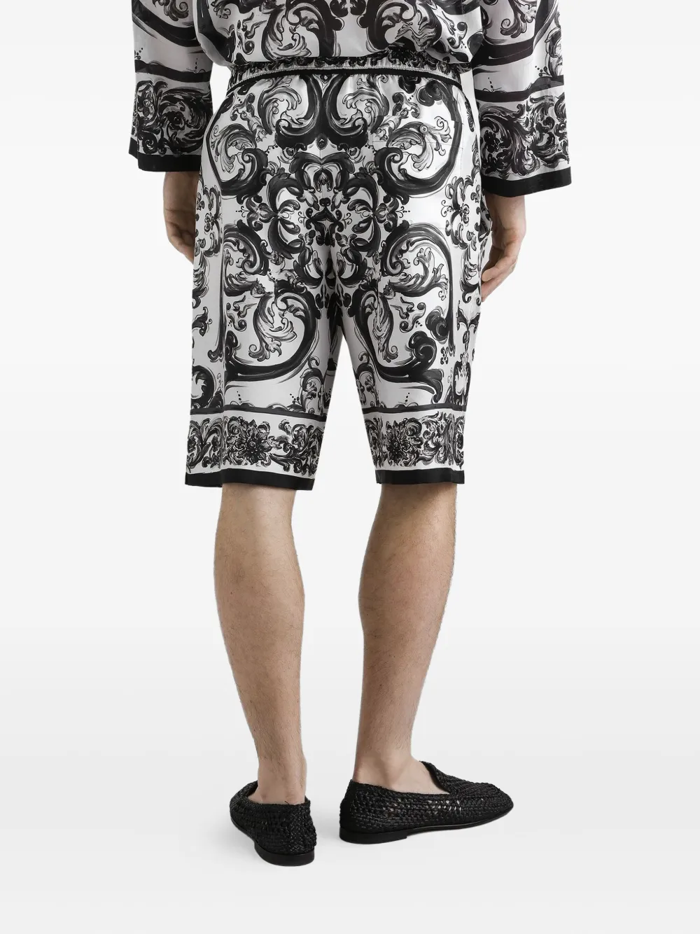Dolce & Gabbana Bermuda shorts met Maiolica-print Wit