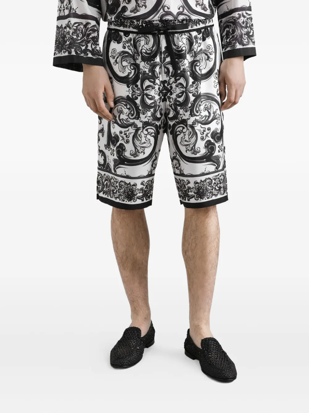 Dolce & Gabbana Bermuda shorts met Maiolica-print Wit