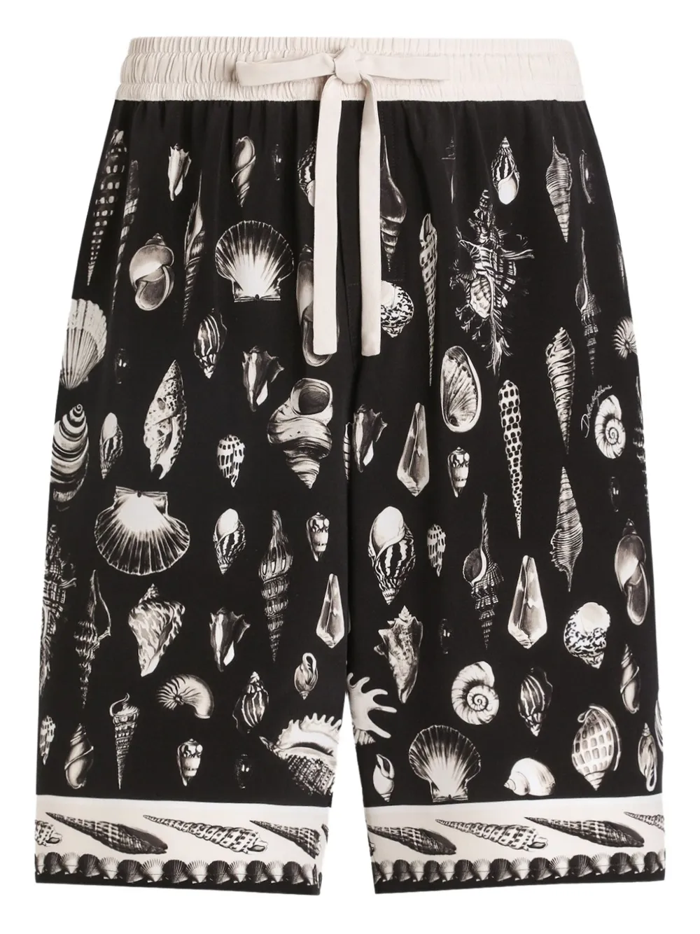 Dolce & Gabbana seashell-print drawstring shorts Zwart