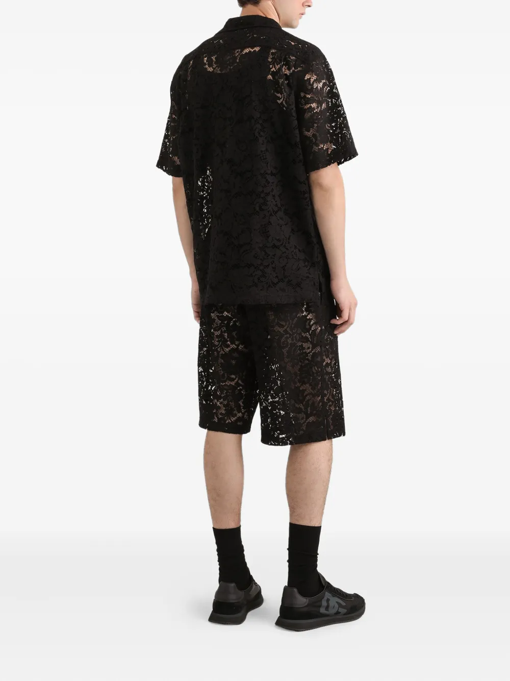 Dolce & Gabbana Shorts met trekkoord en kant Zwart