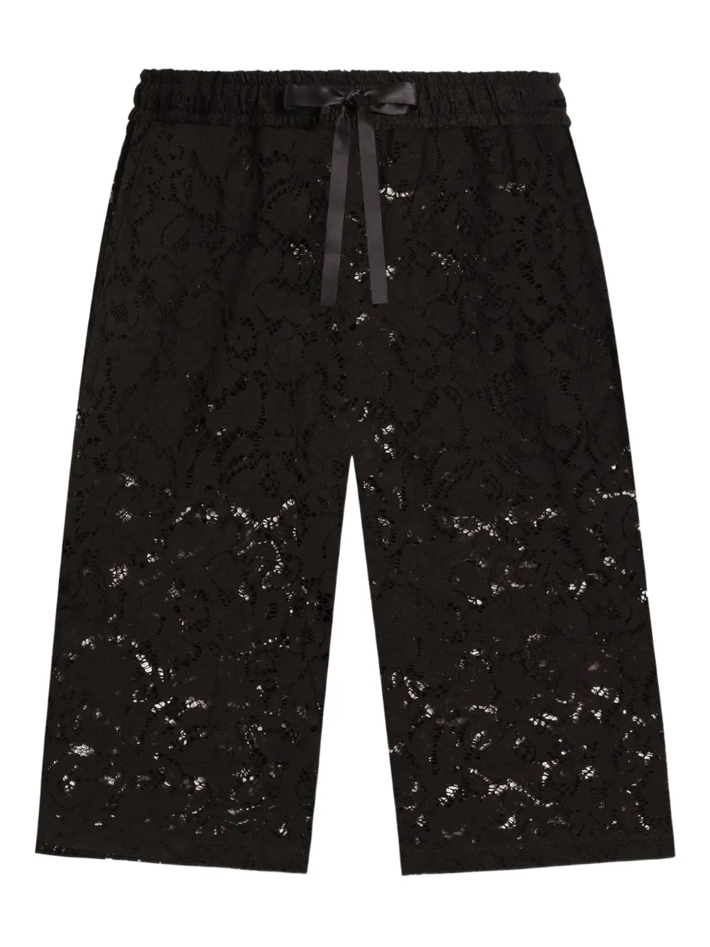 Dolce & Gabbana Shorts met trekkoord en kant Zwart